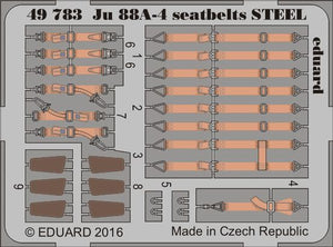 Eduard - 1/48 Ju 88A-4 Seatbelts STEEL (Color photo-etched) (for ICM) 49783