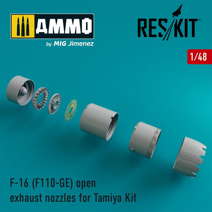 Reskit - 1/48 F-16 (F110-GE) Open Exhaust Nozzles for Tamiya Kit (RSU48-84)