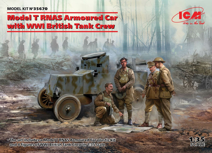ICM - 1/35 Model T Rnas Armoured Car w/ WWI British Tank Crew