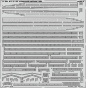 Eduard - 1/350 USS CA-35 Indianapolis railings (Photo-etched) (for Academy) 53105