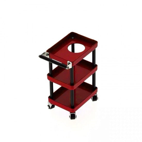 Yeah Racing - 1/10 Rc Accessory 3-Tiered Rolling Metal Handy Cart Red (#)