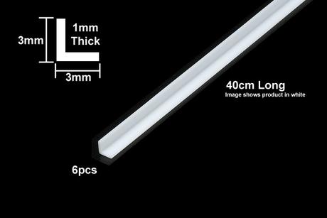 Tamiya - Clear Plastic Beams 3mm L-Shaped (6pcs)