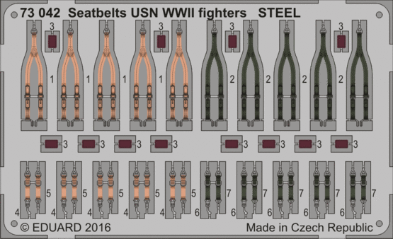 Eduard - 1/72 Seatbelts USN WWII fighters STEEL (Color Photo-etched) 73042