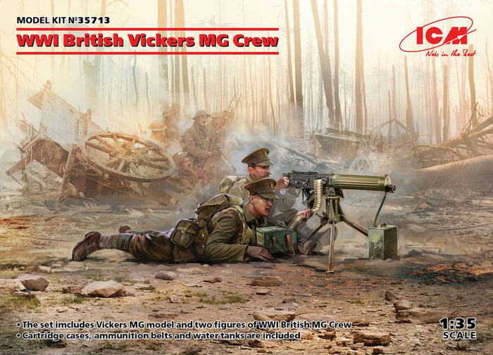 ICM - 1/35 WWI Vickers Mg Crewvickers Mg w/ 2 Figures
