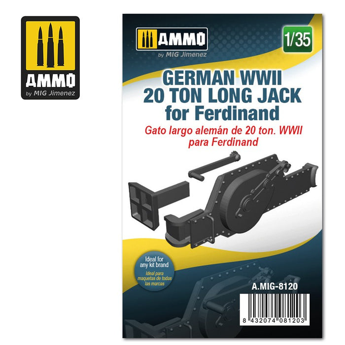 AMMO 8120 - 1/35 German WWII 20 ton Long Jack for Ferdinand (Resin)