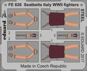 Eduard - 1/48 Seatbelts Italy WWII fighters STEEL (Color Photo-etched) FE826