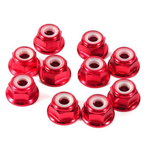 Details - 01003 - Flanged Nylon Lock Nut M4 (10pcs) Red