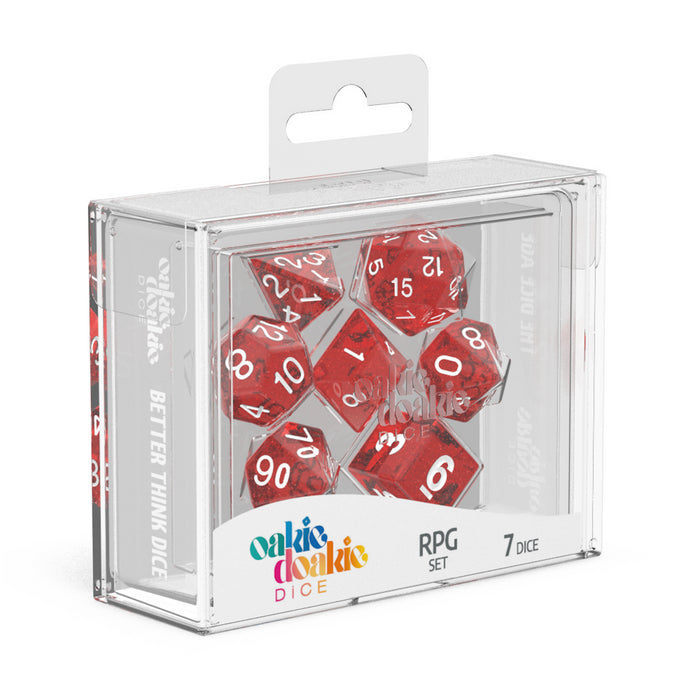 Oakie Doakie Dice - RPG Set Speckled Red (7)