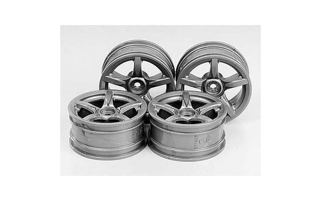 Tamiya - Silver Arched 5-Spoke Wheels 26mm/+2 (4)