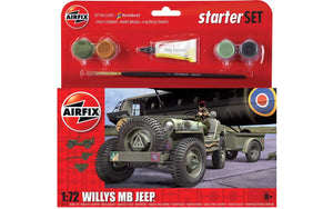 Airfix - 1/72 Willys MB Jeep (Starter Set Incl.Paint)