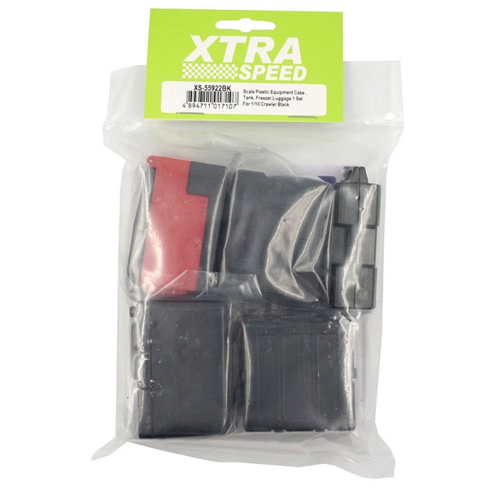 Xtra Speed - Scale Plastic Equipment Case Tank Freezer Luggage Set Black