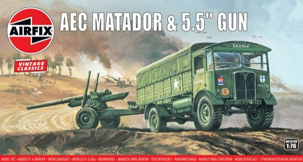 Airfix - 1/76 AEC Matador & 5.5" Gun (Vintage Classics)