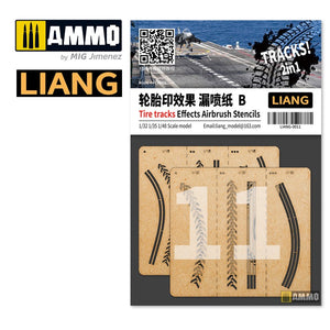 LIANG - Tire Tracks Effects Airbrush Stencils B