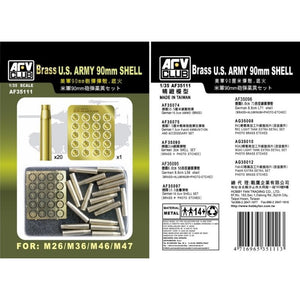 AFV Club - 1/35 90mm Shell Case For U.S. M26/M36/M46/M47 (Brass)