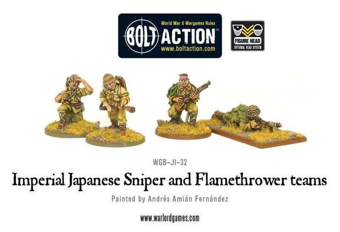 Warlord - Bolt Action  Imperial Japanese Sniper and Flamethrower teams