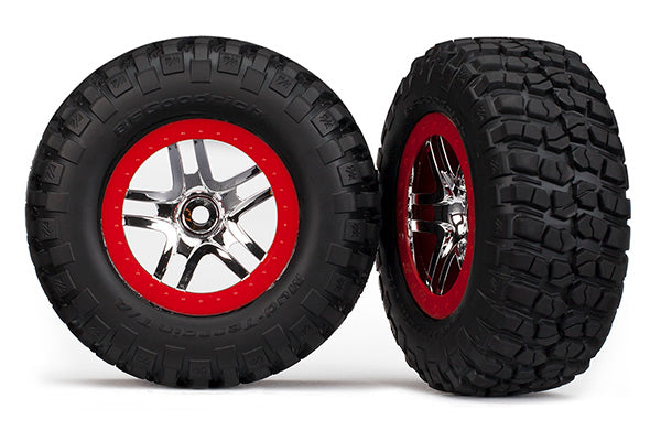 Traxxas - 6873R - Tyre & Wheel Assy. Glued SCT (Split-Spoke) (2) (SL4X4)