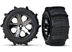 Traxxas - 3776 - Tyre & Wheel Paddle Tires (Black Chrome) (2) (RU)