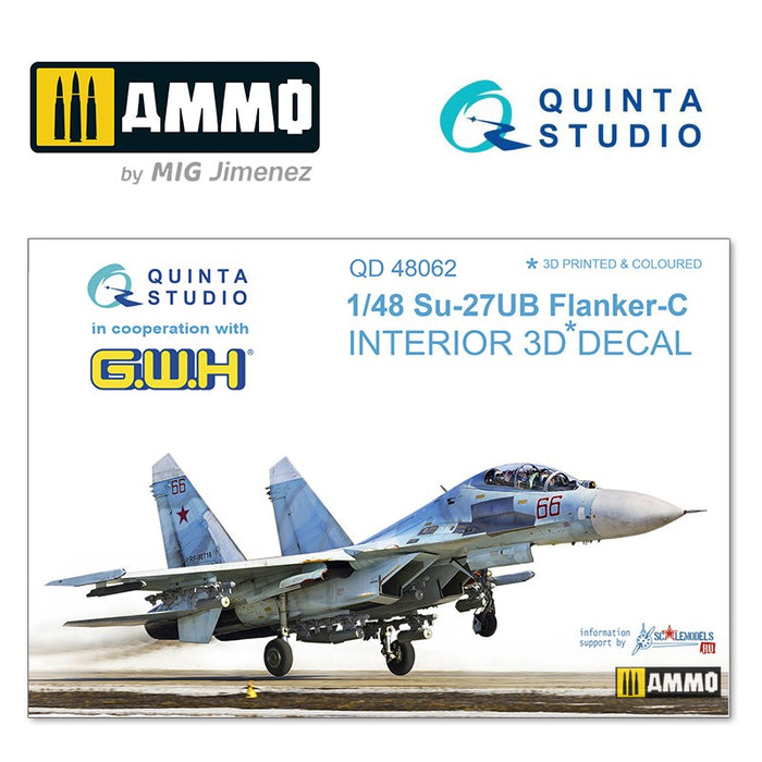 Quinta Studio QD48062 - 1/48 Su-27UB  3D-Coloured Interior (for GWH)