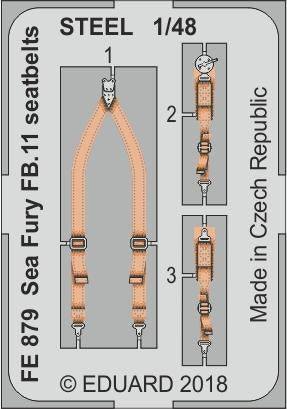 Eduard - 1/48 Sea Fury FB.11 Seatbelts STEEL (Color Photo-etched)(for Airfix) FE879