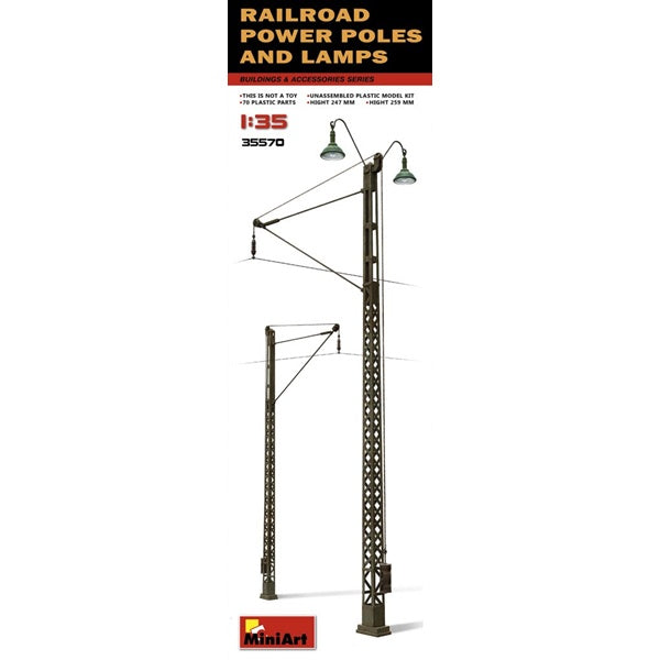 Miniart - 1/35 Railroad Power Poles/Lamp