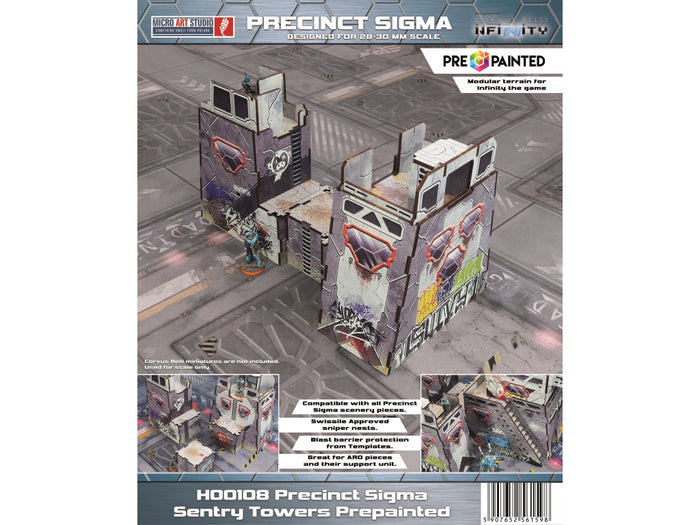 Micro Art Studio - Precinct Sigma Sentry Towers (2pc) PREPAINTED (H00108 Grey)