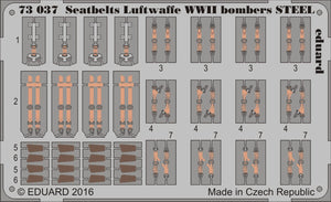 Eduard - 1/72 Seatbelts Luftwaffe WWII bombers STEEL (Color Photo-etched) 73037