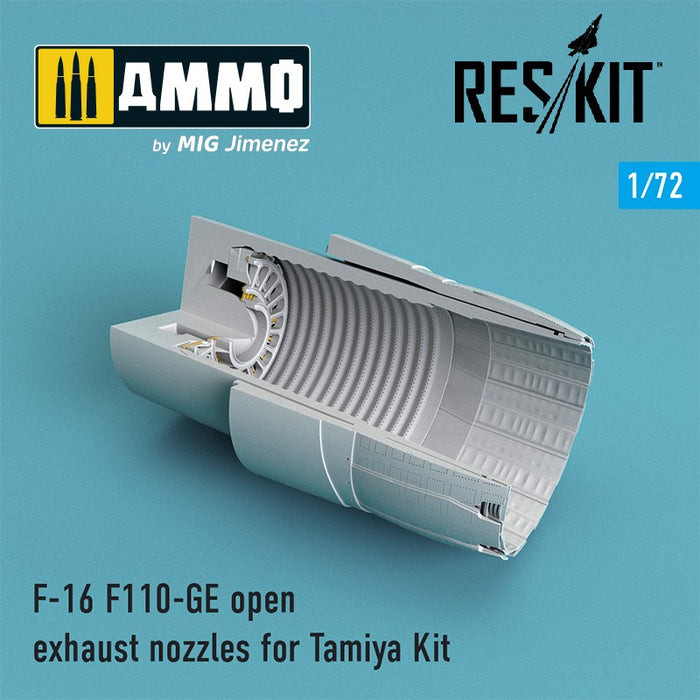 Reskit - 1/72 F-16 F110-GE Open Exhaust Nozzles for Tamiya Kit (RSU72-0077)