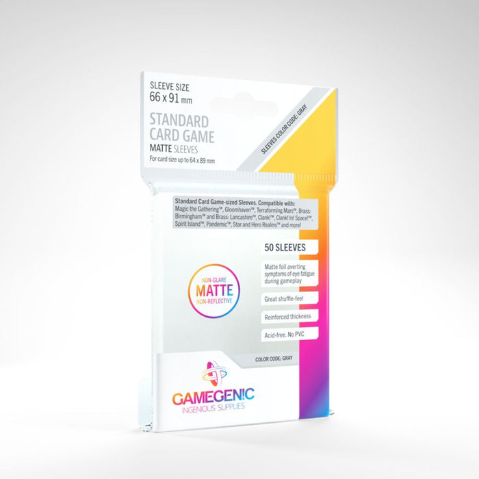 GameGenic - MATTE Sleeves: 66 x 91mm Standard Card (GRAY)