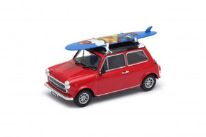 Welly - 1/24 Mini Cooper 1300 With Surf Board (Red)