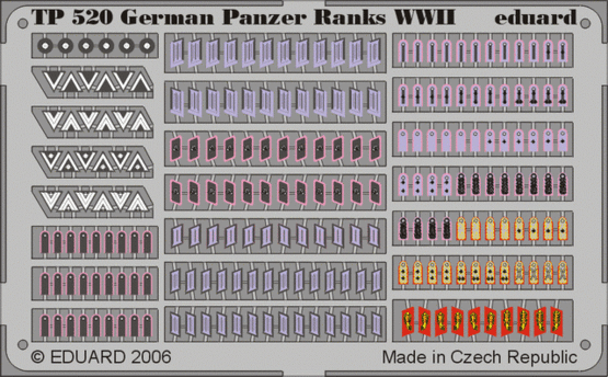 Eduard - 1/35 German Panzer Ranks WWII (Color Photo-etched) TP520