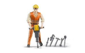 Bruder - Construction Worker w/ Accessories
