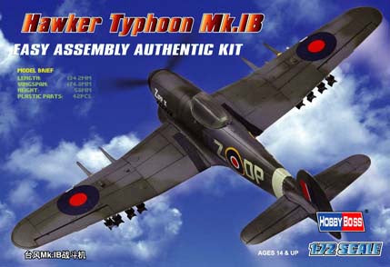 Hobby Boss - 1/72 Hawker Typhoon Mk IB Figher (80232)