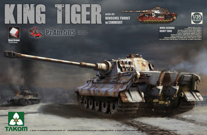 Takom - 1/35 King Tiger Henschel w/Zimmerit & int. [Pz.Abt.505] (Special Ed.)