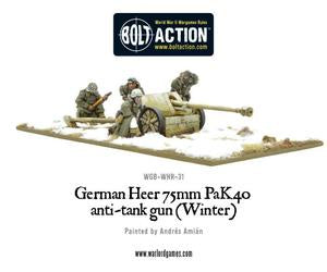 Warlord - Bolt Action  German Heer 75mm Pak 40 anti-tank gun (Winter)