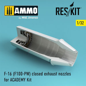 Reskit - 1/32 F-16 (F100-PW) Closed Exhaust Nozzles for ACADEMY Kit (RSU32-0028)