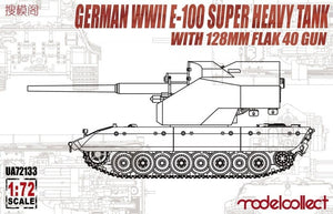 Modelcollect - 1/72 German WWII E-100 Super Heavy Tank w/ 128mm FLAK 40 Gun