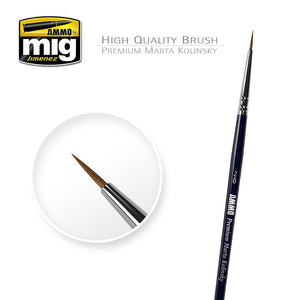 AMMO - #2/0 Premium Marta Kolinsky Round Brush