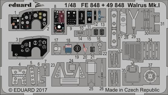 Eduard - 1/48 Walrus Mk.I  (Color Photo-etched)(for Airfix) FE848