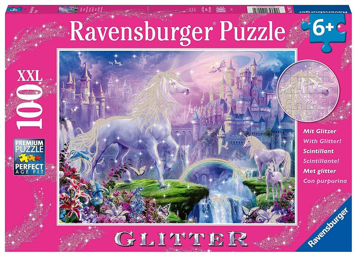 Ravensburger - Unicorn Kingdom (100pcs) XXL Glitter Puzzle