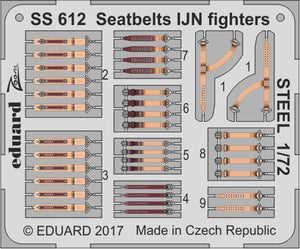 Eduard - 1/72 Seatbelts IJN fighters STEEL (Color Photo-etched) SS612