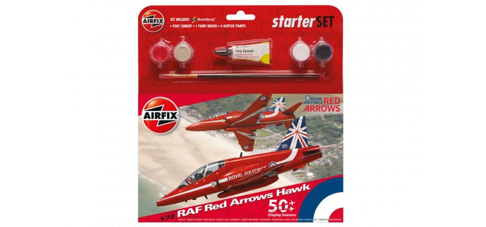 Airfix - 1/72 Red Arrows Hawk 50th (Starter Set Incl.Paint)