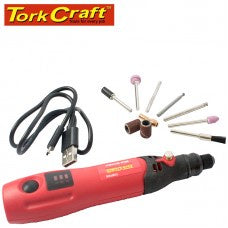 Tork Craft - Mini Grinder Set Cordless 3.7V Motor Tool