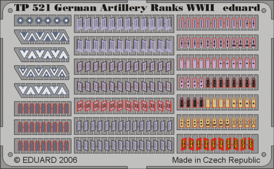 Eduard - 1/35 German Artillery Ranks WWII (Color Photo-etched) TP521