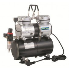 AirCraft - Mini Air Compressor -Piston type w/Tank & Regulator & Watertrap (2cyl)