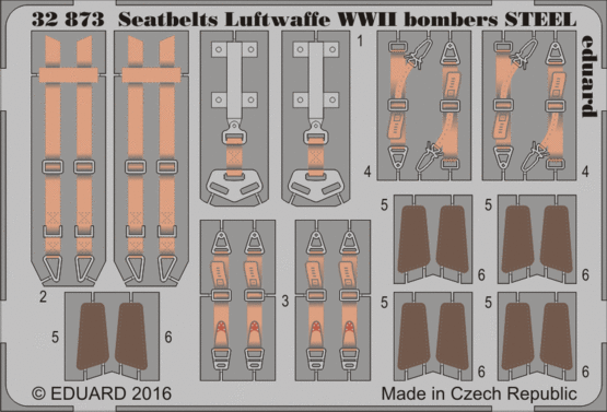 Eduard - 1/32 Seatbelts Luftwaffe WWII bombers (Color Photo-etched) 32873