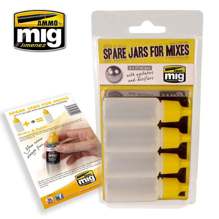 AMMO - Spare Jars For Mixes (4 X 17ml Jars w/Agitator & Dosifier)