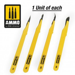 AMMO - 8696 Standard Blade Set (4 pcs.) (Straight/ Curved/ Ripper/ Curved Large)