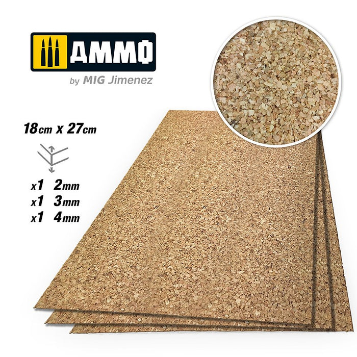 AMMO - Create Cork - Medium Grain Mix (2mm, 3mm, 4mm) 1 pcs per size