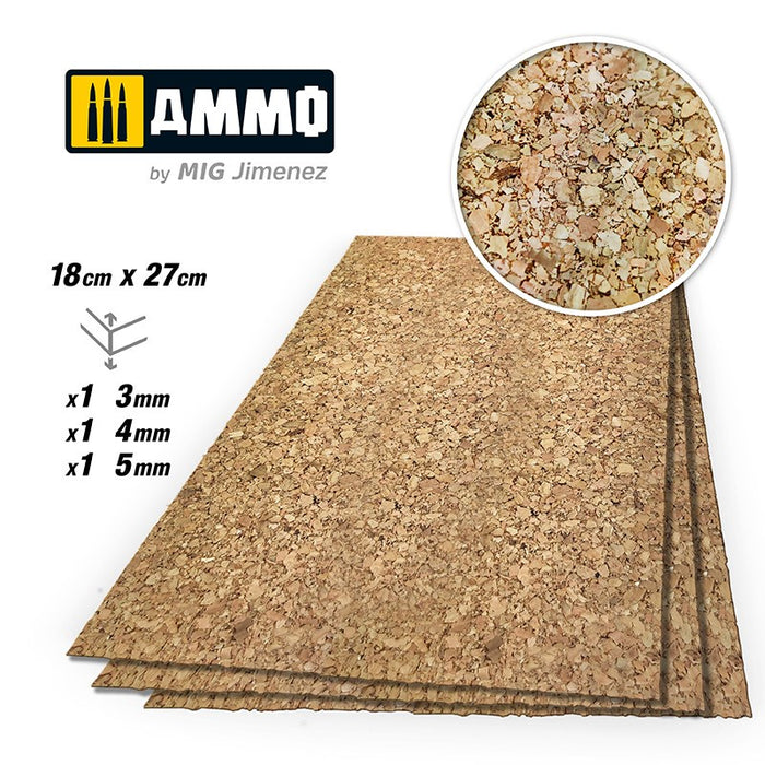 AMMO - Create Cork - Thick Grain Mix (3mm, 4mm, 5mm) 1 pcs per size