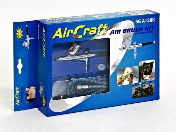 AirCraft - Air Brush Kit A130K D/Action 0.2-0.3-0.5mm w/Air Hose